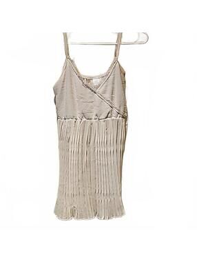 Mimi spaghetti strap baby doll top with semi sheer pleated bottom